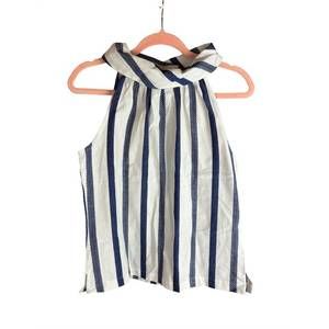 NEW SAIL TO SABLE halterneck top in navy/white stripe
